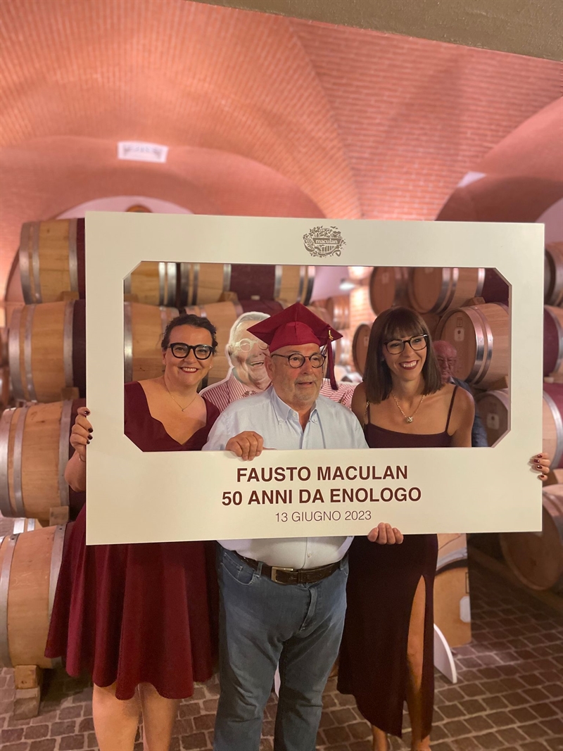 Fausto Maculan con Angela e Maria Vittoria 